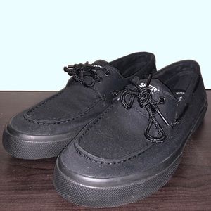 Men’s Sperry Canvas Black Shoes Size 9.5